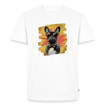 Bouledogue français Frenchie - T-shirt Premium bio Homme - blanc - Devant - Nico (187cm)