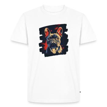 Bouledogue français Frenchie - T-shirt Premium bio Homme - blanc - Devant - Nico (187cm)