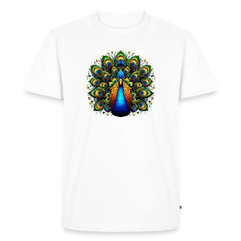 Peacock - Men's Premium Organic T-Shirt - white - Front - Nico (187cm)