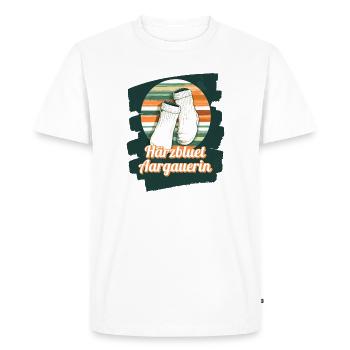 Härzbluetaargauerin Aargauer and white socks - Men's Premium Organic T-Shirt - white - Front - Nico (187cm)