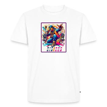Hip-Hop Vibes – Rappeur avec micro - T-shirt Premium bio Homme - blanc - Devant - Nico (187cm)