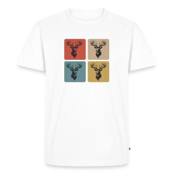 Majestic Stag – Symbol of the Wild - Men's Premium Organic T-Shirt - white - Front - Nico (187cm)