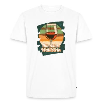 Härzbluetvaliser Valaiserin Vin Canton du Valais - T-shirt Premium bio Homme - blanc - Devant - Nico (187cm)