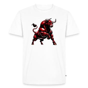 Bull - Men's Premium Organic T-Shirt - white - Front - Nico (187cm)