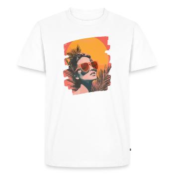 Summer Retro - Men's Premium Organic T-Shirt - white - Front - Nico (187cm)