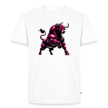 Bull - Men's Premium Organic T-Shirt - white - Front - Nico (187cm)