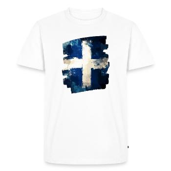 Finnish flag Finland - Men's Premium Organic T-Shirt - white - Front - Nico (187cm)