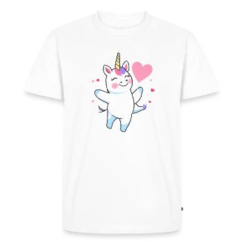 Dancing Happy Unicorn Fairy Unicorn Fantasy 1 - Men's Premium Organic T-Shirt - white - Front - Nico (187cm)