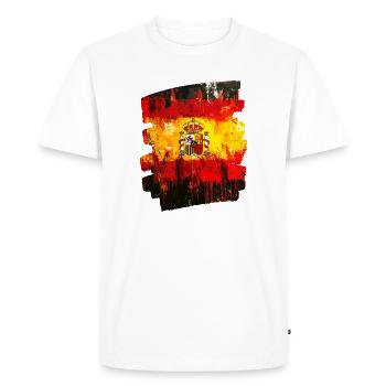 Spanish Flag Spain - Men's Premium Organic T-Shirt - white - Front - Nico (187cm)