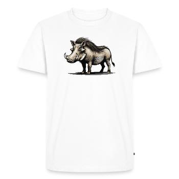 Phacochère - T-shirt Premium bio Homme - blanc - Devant - Nico (187cm)