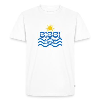 Soleil et Vagues Sissi Crète Logo - T-shirt Premium bio Homme - blanc - Devant - Nico (187cm)