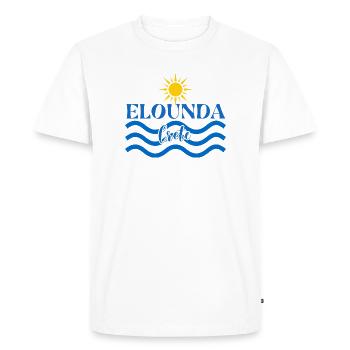Elounda Crete Sun and Wave Design - Men's Premium Organic T-Shirt - white - Front - Nico (187cm)