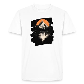 Mountains - Men's Premium Organic T-Shirt - white - Front - Nico (187cm)