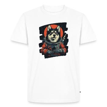 Astronaute husky - T-shirt Premium bio Homme - blanc - Devant - Nico (187cm)