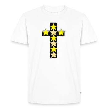 Croix Étoile Croix Croix - T-shirt Premium bio Homme - blanc - Devant - Nico (187cm)