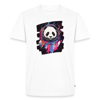 Panda Astronaut - Men's Premium Organic T-Shirt - white - Front - Nico (187cm)