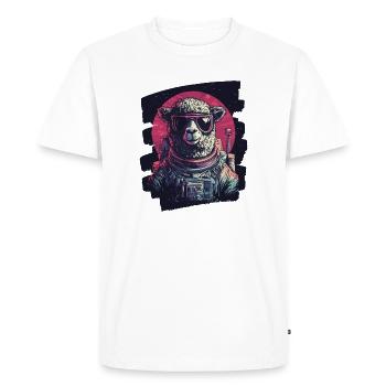 Lama Astronaut - Men's Premium Organic T-Shirt - white - Front - Nico (187cm)