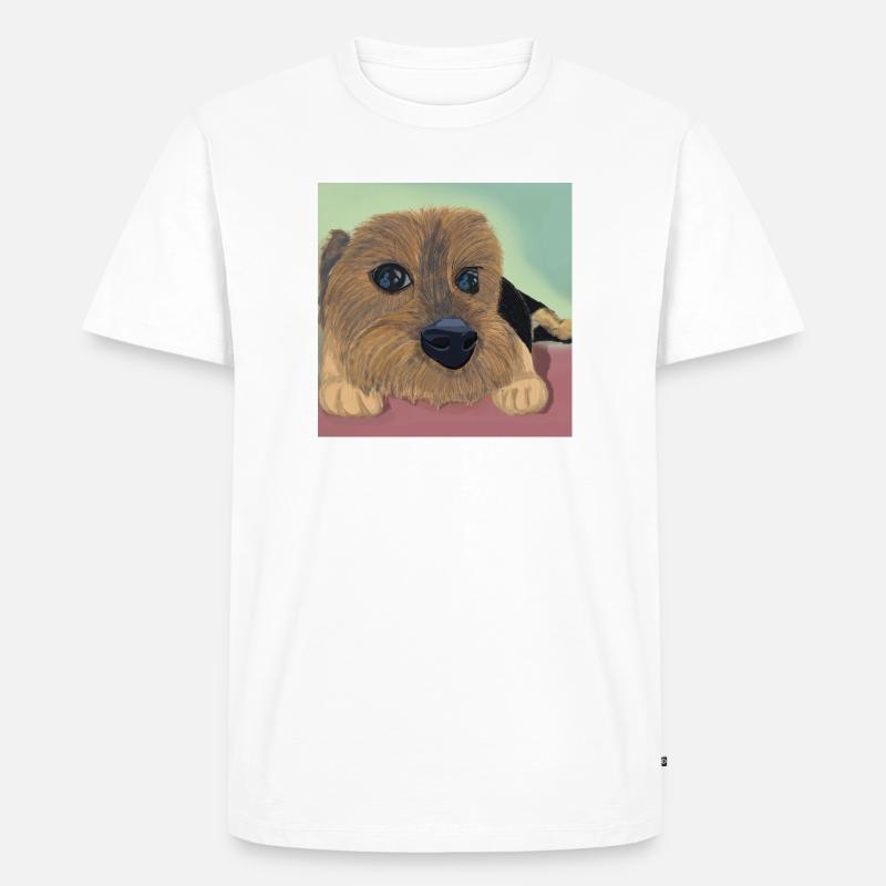 Hundeaugen oder Liebesreflex - Männer Premium Bio T-Shirt - Weiß