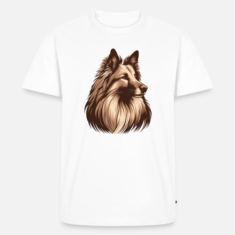 Groenendael - Männer Premium Bio T-Shirt - Weiß