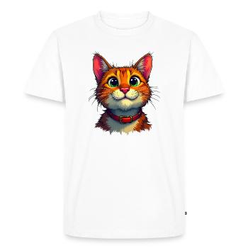 Chat mignon - T-shirt Premium bio Homme - blanc - Devant - Nico (187cm)