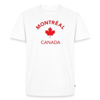 MONTRÉAL, CANADA - T-shirt Premium bio Homme - blanc - Devant - Nico (187cm)