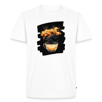 Café Café Amateurs de café - T-shirt Premium bio Homme - blanc - Devant - Nico (187cm)