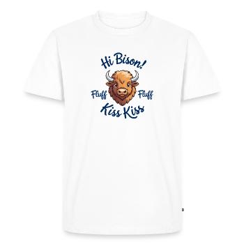 Bison Kiss Kiss - Men's Premium Organic T-Shirt - white - Front - Nico (187cm)