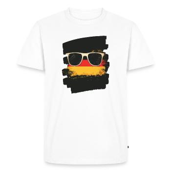 Lunettes de soleil Drapeau de l’Allemagne - T-shirt Premium bio Homme - blanc - Devant - Nico (187cm)