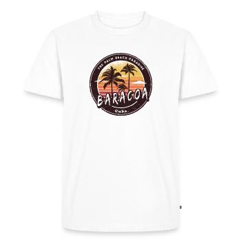 Palmiers de Baracoa et conception de plage - T-shirt Premium bio Homme - blanc - Devant - Nico (187cm)