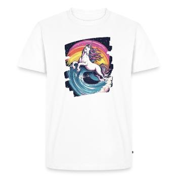 Unicorn - Men's Premium Organic T-Shirt - white - Front - Nico (187cm)