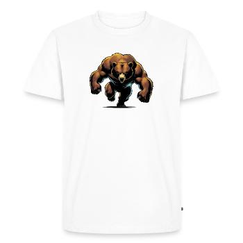 Ours musclé - T-shirt Premium bio Homme - blanc - Devant - Nico (187cm)