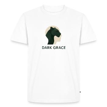 Dark Grace – Une élégance puissante - T-shirt Premium bio Homme - blanc - Devant - Nico (187cm)