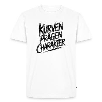 Courbes forme caractère - T-shirt Premium bio Homme - blanc - Devant - Nico (187cm)