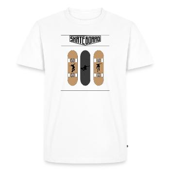 Skateboard - T-shirt Premium bio Homme - blanc - Devant - Nico (187cm)