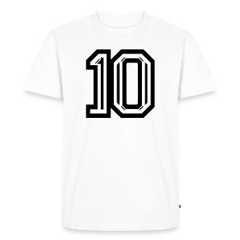 Graphique élégant numéro 10 - T-shirt Premium bio Homme - blanc - Devant - Nico (187cm)