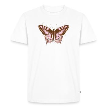 Papillon élégant dans les tons roses et terre - T-shirt Premium bio Homme - blanc - Devant - Nico (187cm)