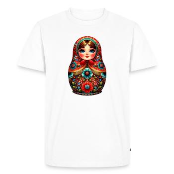 Russian Girl! Matryoshka Russian for Russians - Men's Premium Organic T-Shirt - white - Front - Nico (187cm)