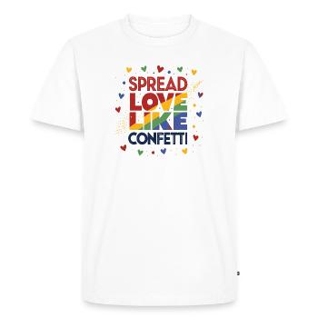 LGBTQIA+ Gay Pride T-Shirt Spread Love Like - T-shirt Premium bio Homme - blanc - Devant - Nico (187cm)