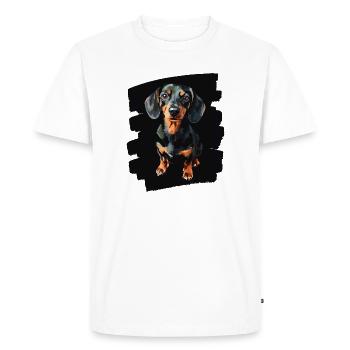 Teckel - T-shirt Premium bio Homme - blanc - Devant - Nico (187cm)