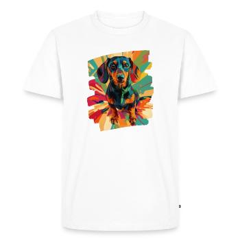 Teckel - T-shirt Premium bio Homme - blanc - Devant - Nico (187cm)