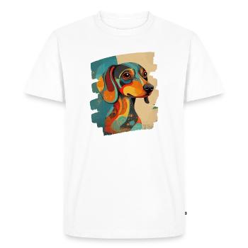 Teckel - T-shirt Premium bio Homme - blanc - Devant - Nico (187cm)