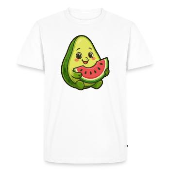Avocado Melon Watermelon Summer Fruit Design - Men's Premium Organic T-Shirt - white - Front - Nico (187cm)