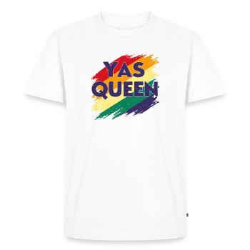 lgbtqia+ gay pride Yas Queen t-shirt - Men's Premium Organic T-Shirt - white - Front - Nico (187cm)