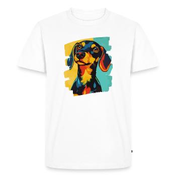 Teckel Dackel - T-shirt Premium bio Homme - blanc - Devant - Nico (187cm)