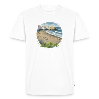 Beach - Men's Premium Organic T-Shirt - white - Front - Nico (187cm)