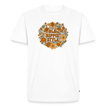 Old hip style as flower power 70s - Men's Premium Organic T-Shirt - white - Front - Nico (187cm)