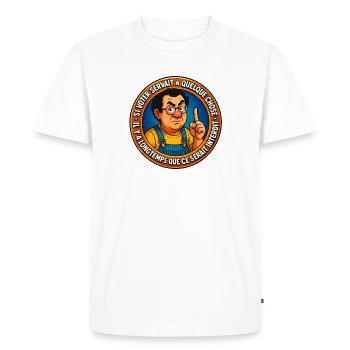 Vote inutile - T-shirt Premium bio Homme - blanc - Devant - Nico (187cm)