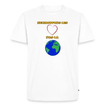 Let's warm hearts - Men's Premium Organic T-Shirt - white - Front - Nico (187cm)