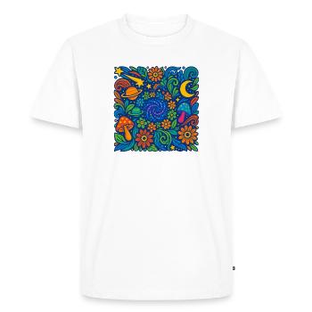 Voyage de la Floraison Cosmique - T-shirt Premium bio Homme - blanc - Devant - Nico (187cm)