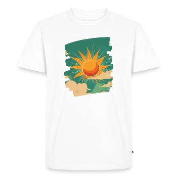 Soleil d’été - T-shirt Premium bio Homme - blanc - Devant - Nico (187cm)